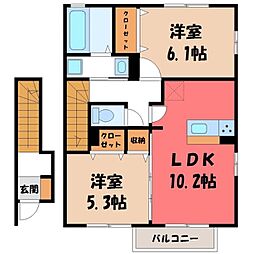 JR日光線 鹿沼駅 バス5分 西久保入口下車 徒歩6分