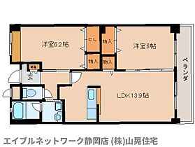 静岡県静岡市葵区羽鳥5丁目（賃貸マンション2LDK・4階・61.00㎡） その2