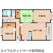 静岡県静岡市駿河区登呂1丁目（賃貸アパート3LDK・1階・60.45㎡） その2