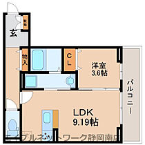 静岡県静岡市駿河区中田本町（賃貸アパート1LDK・3階・34.74㎡） その2