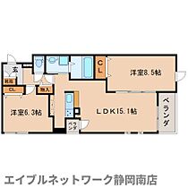 静岡県静岡市駿河区中田3丁目（賃貸マンション2LDK・3階・67.41㎡） その2