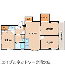 静岡県静岡市清水区高橋南町（賃貸アパート3LDK・1階・42.10㎡） その2