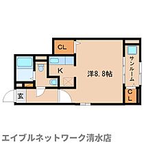 静岡県静岡市清水区辻5丁目（賃貸アパート1R・1階・27.31㎡） その2