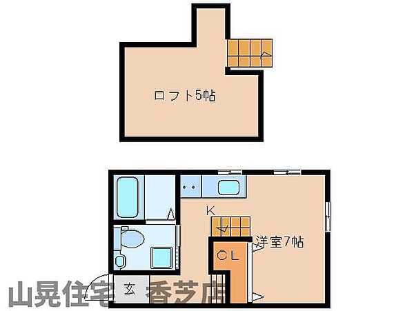 奈良県香芝市瓦口(賃貸アパート1R・2階・21.20㎡)の写真 その2