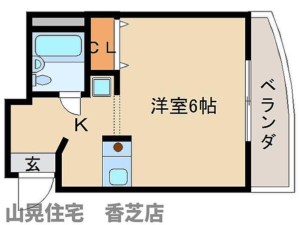 奈良県香芝市五位堂3丁目(賃貸マンション1K・2階・21.00㎡)の写真 その2