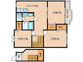 奈良県天理市中町（賃貸アパート3LDK・2階・65.57㎡） その2