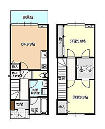 ファイン西荒屋D棟 2DKの間取図画像