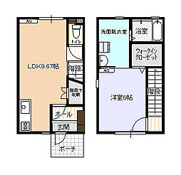 ビオラ新富山A棟 1LDKの間取図画像