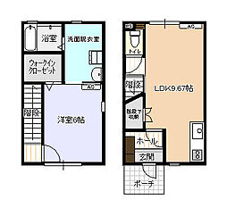 ビオラ新富山A棟 1LDKの間取図画像