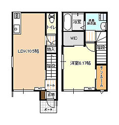 ビオラ泉町B棟 1LDKの間取図画像