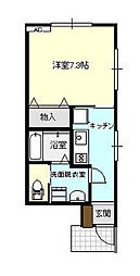 アバンティ城北 1Kの間取図画像