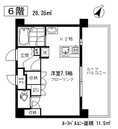 ダイワマンション 1Kの間取図画像