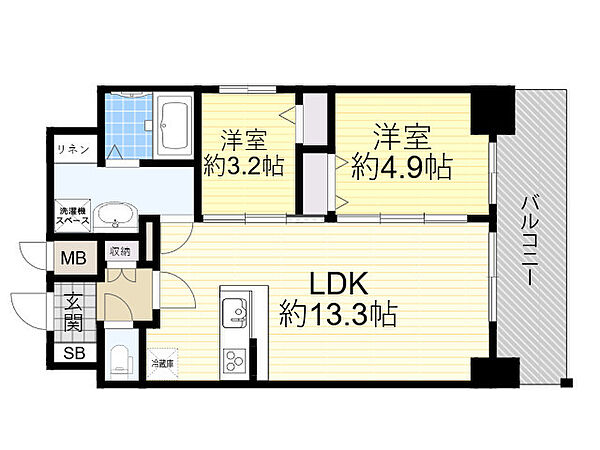 リヴェント福島野田 1104｜大阪府大阪市福島区吉野１丁目(賃貸マンション2LDK・11階・49.49㎡)の写真 その2