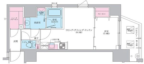 シーズンフラッツ阿波座 ｜大阪府大阪市西区立売堀５丁目(賃貸マンション1LDK・7階・34.20㎡)の写真 その2