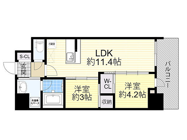 セレニテフラン梅田 1503｜大阪府大阪市北区西天満６丁目(賃貸マンション2LDK・15階・43.94㎡)の写真 その2