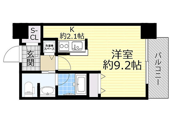 クロスレジデンス大阪新町 202｜大阪府大阪市西区新町１丁目(賃貸マンション1R・2階・29.45㎡)の写真 その2