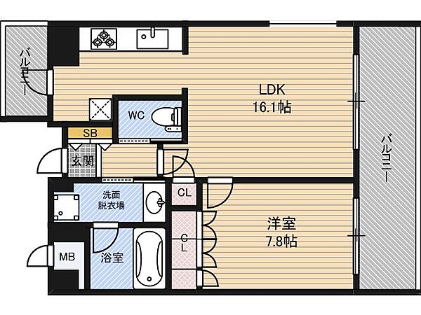 リーガルタワー福島 801｜大阪府大阪市福島区福島７丁目(賃貸マンション1LDK・8階・55.02㎡)の写真 その2