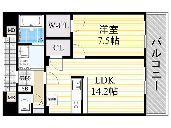 ルクレ阿波座レジデンス ｜大阪府大阪市西区立売堀６丁目(賃貸マンション1LDK・14階・51.20㎡)の写真 その2