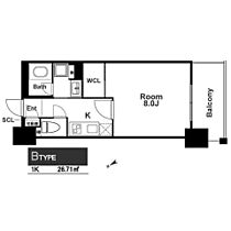 大阪府大阪市西区本田１丁目（賃貸マンション1K・8階・26.71㎡） その2