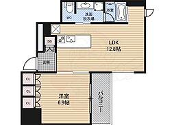 リバーサイドタワー中之島 1LDKの間取図画像