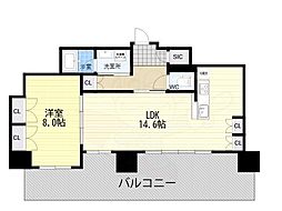 ザ・ファインタワー梅田豊崎 1LDKの間取図画像