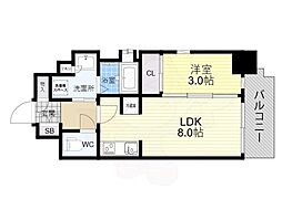 大阪市港区弁天4丁目マンション 1LDKの間取図画像