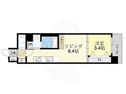 UrbanexHommachi2 1LDKの間取図画像