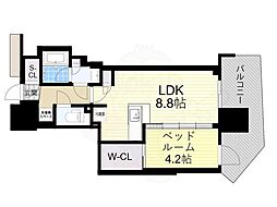 コンフォリア・リヴ本町WEST 1LDKの間取図画像