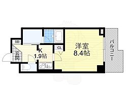 アルグラッド野田阪神 1Kの間取図画像