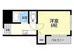 ツリガミ海老江ツインビル2 1Kの間取図画像