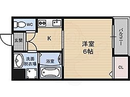 コートブリス野田 1Kの間取図画像