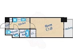 ラクラス福島野田 1Kの間取図画像