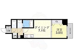 ライフフィールドなにわ本町PUELLE 1DKの間取図画像