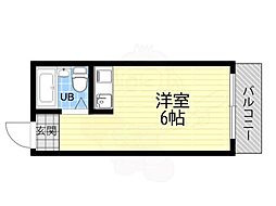 豊崎パークハイツ ワンルームの間取図画像