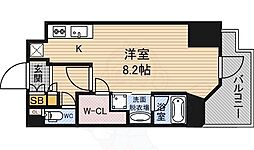 パークアクシスうつぼ公園 ワンルームの間取図画像