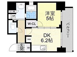 エステムコート北堀江2 1DKの間取図画像