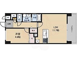 海老江サンライズ 1LDKの間取図画像