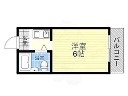 ルネッサンス西梅田 1Kの間取図画像