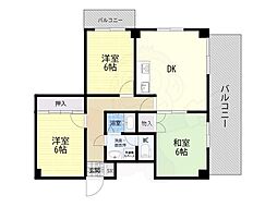 シャルムメゾンコーセー 3DKの間取図画像