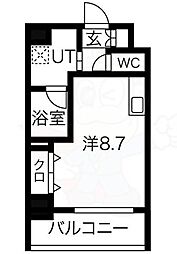 プリモディーネ福島 ワンルームの間取図画像