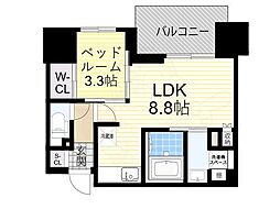コンフォリア・リヴ本町WEST 1LDKの間取図画像