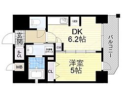 エステムコート北堀江2 1DKの間取図画像