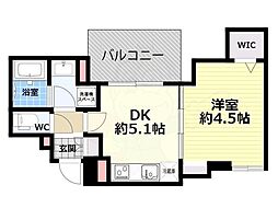 アーバネックス京町堀 1LDKの間取図画像