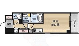 JMFレジデンス大阪福島 ワンルームの間取図画像