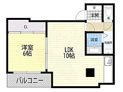ヤタニハイツ 1LDKの間取図画像