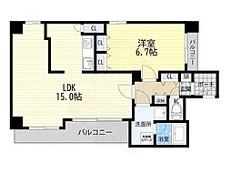 レジネッタ江戸堀 2LDKの間取図画像