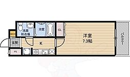 セイワパレス堂島シティ 1Kの間取図画像