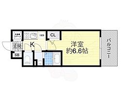 エスリードレジデンス大阪福島イースト 1Kの間取図画像