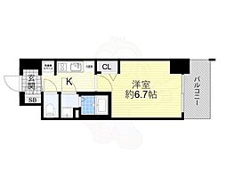 プレサンス大阪ドームシティクロスティ 1Kの間取図画像