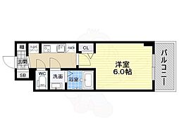 プレサンス福島ミッドエル 1Kの間取図画像